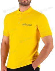 Sarı Baskılı Polo Yaka Tişört